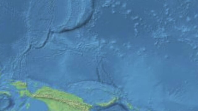 Cinematic Zoom from World Map to MICRONESIA Terrain Map, Earth Navigation Animation