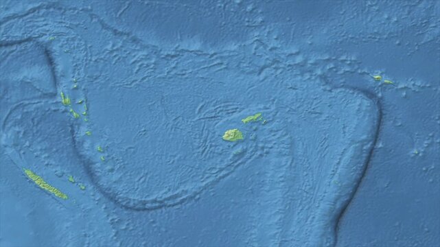Cinematic Zoom from World Map to FIJI Terrain Map, Earth Navigation Animation