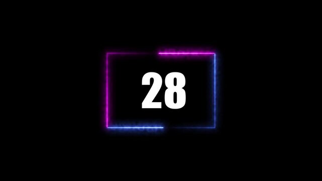 loading icon neon light rectangle frame white color Animation. 73 Download progress, interface white color Animation.