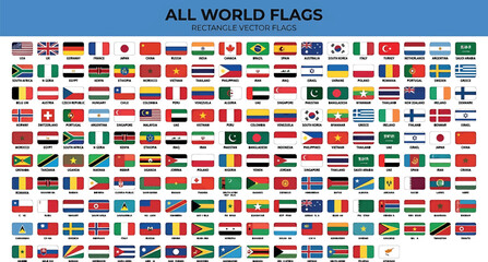 Set of world flags, collection of national flags from around the world, vector illustration © SampaRani