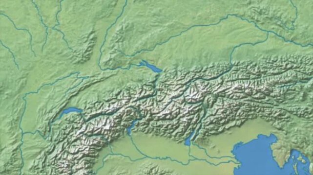 Cinematic Zoom from World Map to LIECHTENSTEIN Terrain Map, Earth Navigation Animation