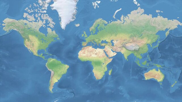 Cinematic Zoom from World Map to IRELAND Terrain Map, Earth Navigation Animation