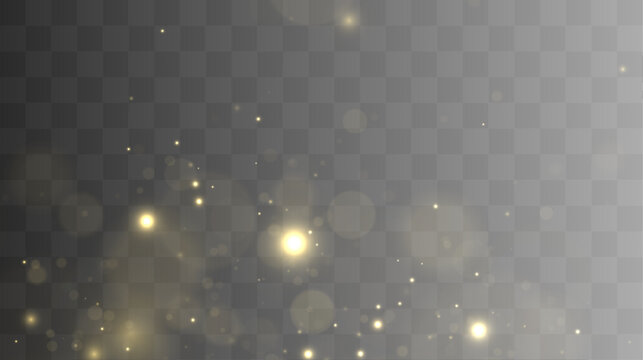 Warm glowing gold dust particles blend with soft festive bokeh effects. Smooth radiant shimmer creates magical elegant motion. Stylish decorative background vector.