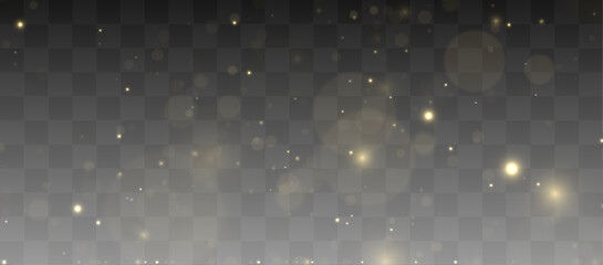 Golden glowing sparkles drift slowly across a dark elegant backdrop. Tiny shimmer particles move naturally with radiant effects. Luxury festive overlay for premium visuals. © Hohstock
