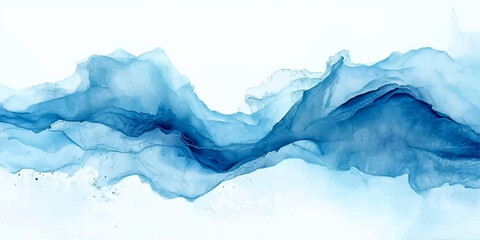 Abstract Blue Glacier Landscape with Frozen Icebergs and Arctic Ocean Waves © Jubayer