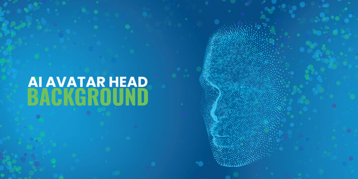 Sci-fi ai avatar head with luminous energy core