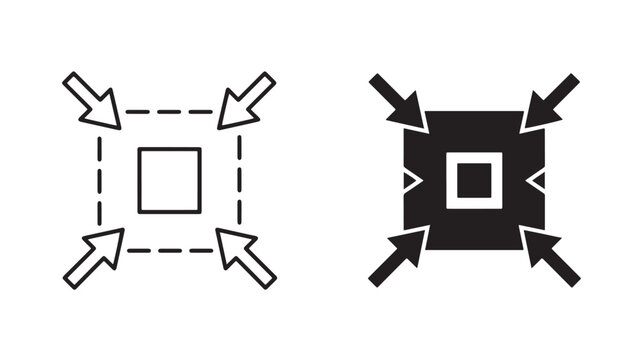 Arrows Indicating Image Resizing On White Background For Photo Editing Concepts