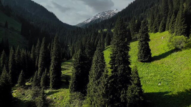 Aerial Mountains landscape in Kazakhstan