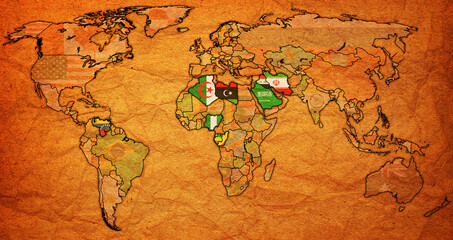 Fototapeta premium OPEC member coutries on world map in 2026