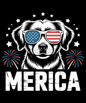 Merica Patriotic Dog Lover Independence Day