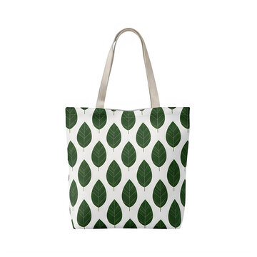 Black and white geometric tote bag with rope handle