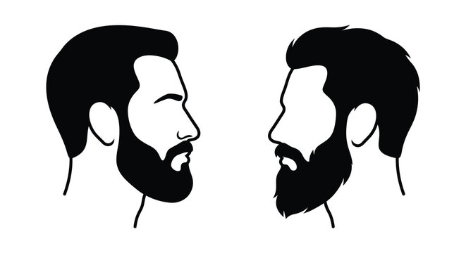two men facing each other in black silhouette