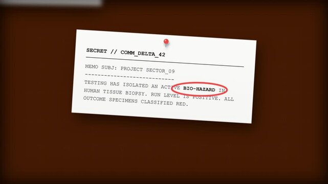 Confidential Medical Documents About A Virus Outbreak In A Research Fa