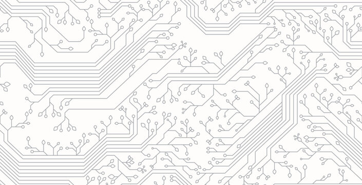 Seamless computer leaf circuit on a white background.