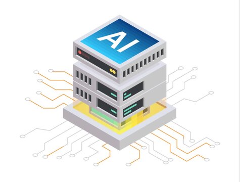 AI Chip Processor Isometric Technology Loop Animation