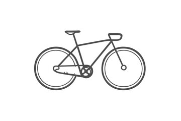 Fototapeta premium Minimal black line bicycle icon with thin outline, modern urban cycling and eco transport concept vector isolated on transparent background