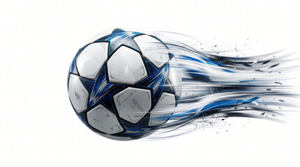 Naklejka premium Soccer ball flying through the air with a motion blur effect