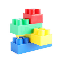 Naklejka premium Building blocks isolated on white. Construction toy