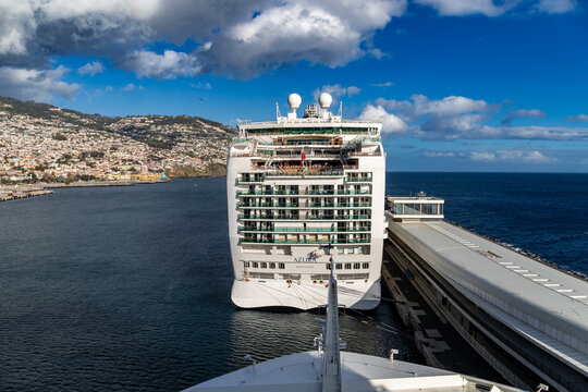 Portugal, Madeira, Funchal-February 2, 2026: Cruise Ship Azura In Funchal Harbor