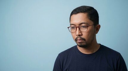 Fototapeta premium thoughtful portrait with calm serious expression