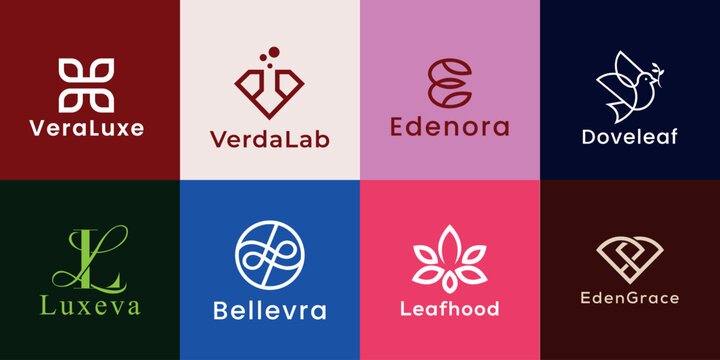 Modern Luxury Logo Set with Elegant Abstract Brand Marks for Premium Business Identity