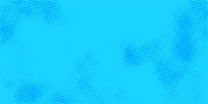 Dynamic blue superhero comic backdrop featuring retro halftone rays and pop art dotted patterns for advertising, gaming, and entertainment visuals.