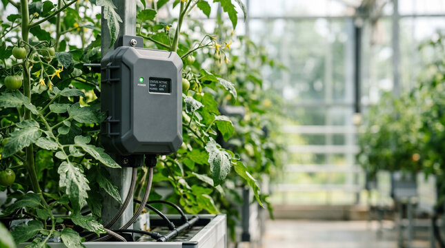 Smart irrigation controller in greenhouse.
