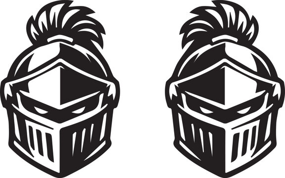 Black knight helmets with mohawk
