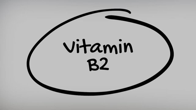Vitamin B2 Hand Writing Text on Glass Screen