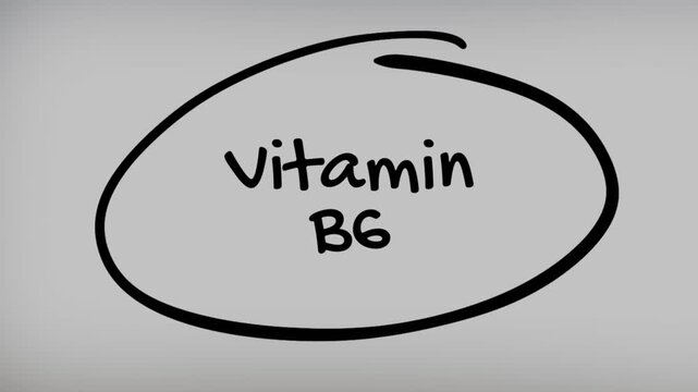 Vitamin B6 Hand Writing Text on Glass Screen
