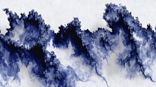 Dark blue watercolor texture with bleeding edges and soft gradients on a textured white paper