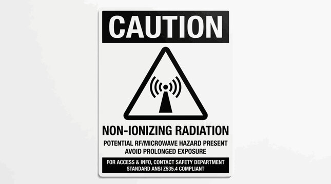 Caution non ionizing radiation sign board.