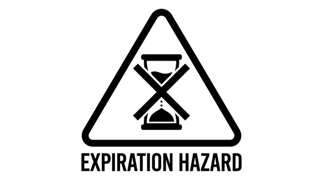 Expiration hazard warning sign symbol.