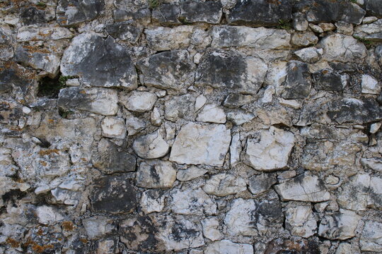 Ancient Weathered Stone Wall Texture &ndash; Historic Fortress Masonry Background