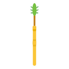 Fototapeta premium Illustration of toothbrush with green bristles and yellow handle on transparent background