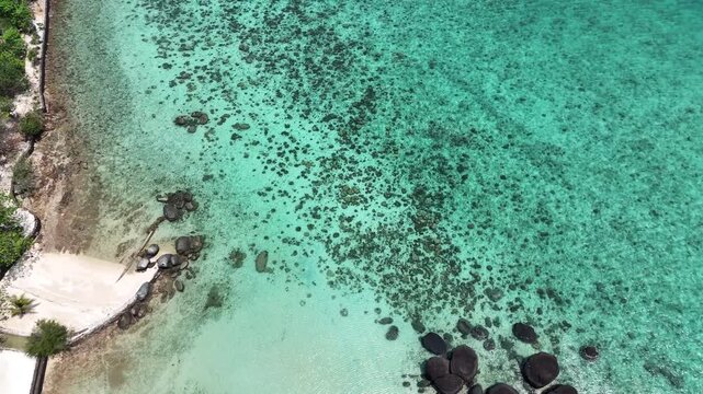 Aerial view of Koh Kham beach, a small private island in Trat Province, Thailand
