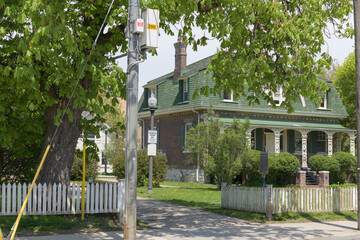 Fototapeta premium lane entrance to The Jesse Ashbridge House or Ashbridge Estate, located at 1444 Queen St E, Toronto