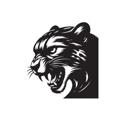 Obraz premium Cheetah silhouette, Minimalist cheetah, Wild animal icon, Black and White cheetah, Zoo animal