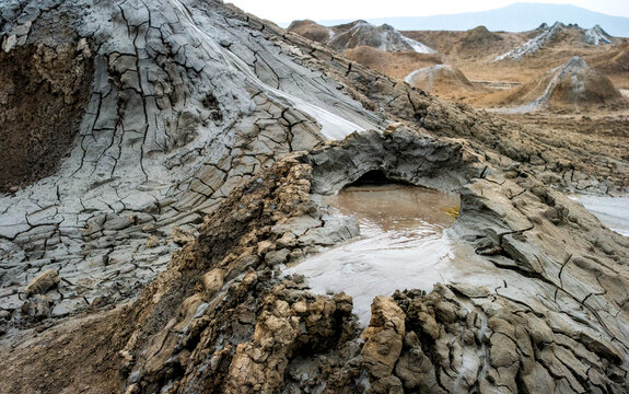 Crater Of Mud Volcano In Gobustan