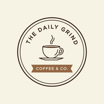 The Daily Grind Coffee Shop Logo.