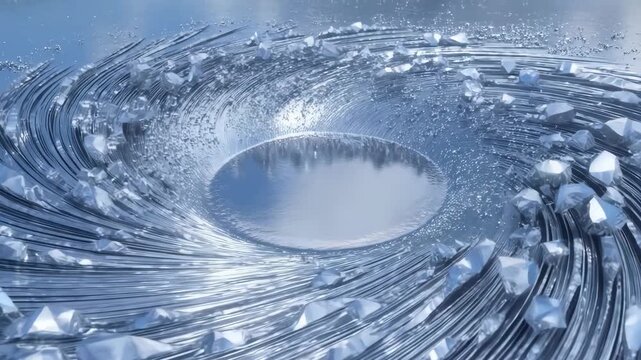 Whirlpool in a sea of light with swirling patterns and bright center featuring abstract, artistic, design with digital and art elements for