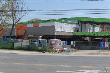Naklejka premium construction upgrades at Warden, Line 2 subway station, located at 701 Warden Av, Scarborough, Toronto