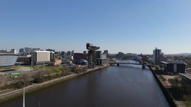River Clyde Glasgow crane and bridge