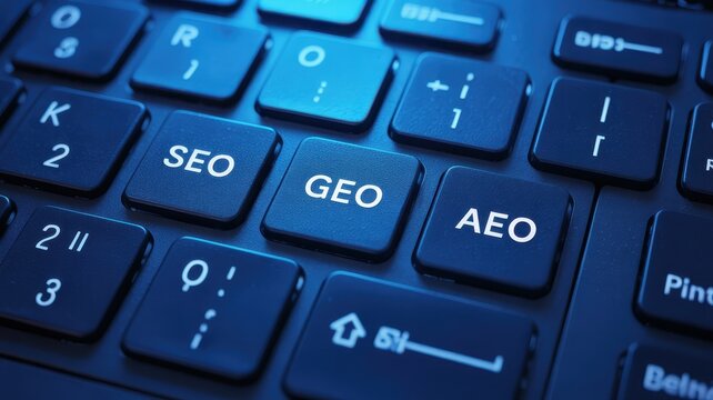 Keyboard with SEO, GEO, and AEO keys