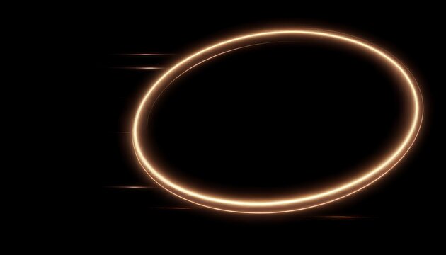A glowing golden ring shines brightly against a dark background with faint light streaks around its circumference and base