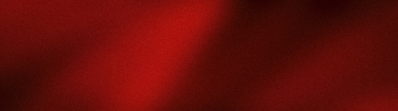 Modern abstract wide grainy background in deep red black and dark crimson shades