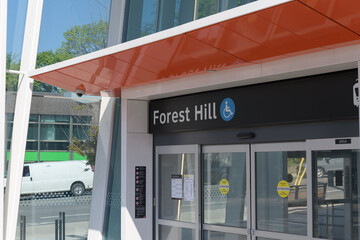 Naklejka premium Forest Hill Eglinton Line 5 station (northeast corner at Bathurst St), Toronto