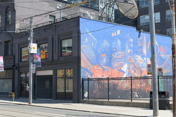 Naklejka premium mural at Bell Media headquarters 299 queen st w, toronto