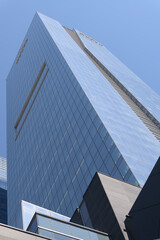 Naklejka premium skyward oblique angle view of Delta hotel, 75 Lower Simcoe St, Toronto