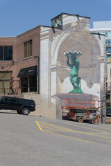 Naklejka premium attractive trompe l'oeil mural at 314 Davenport, in the 